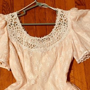 Vintage light pink dress with lace